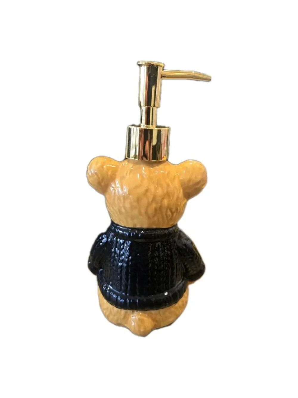 New Ceramic Dabney Lee Teddy Bear American Soap Dispenser Kitchen / Bathroom